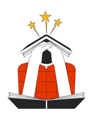 Fototapeta premium Depressed man holds hand on head flat line color vector character. Editable outline half body of emotional burnout man on white. Simple cartoon spot illustration for web graphic design