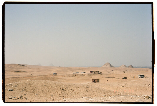 Pyramids landscape in Saqqara desert