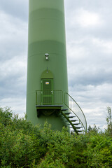 Metal entrance to the green wind generator turbine