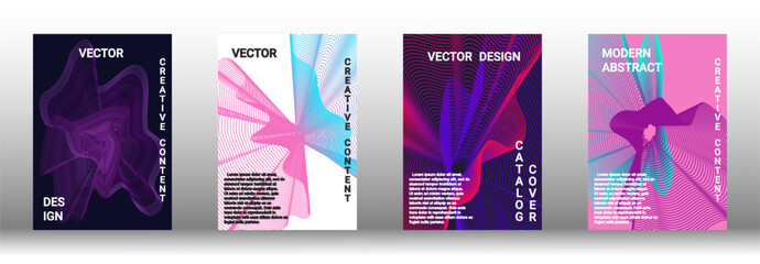 A set of modern abstract covers with abstract gradient linear waves.