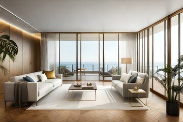 Fototapeta premium modern living room generated ai