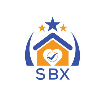 SBX House logo Letter logo and star icon. Blue vector image on white background. KJG house Monogram home logo picture design and best business icon. 
