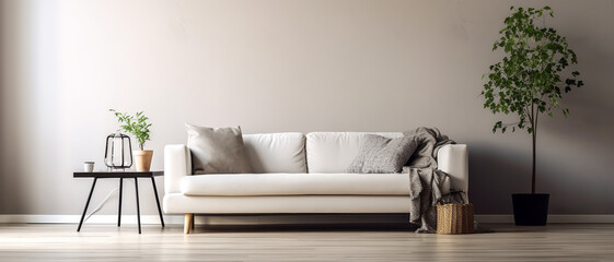 minimalist living room interior portrait, generative ai