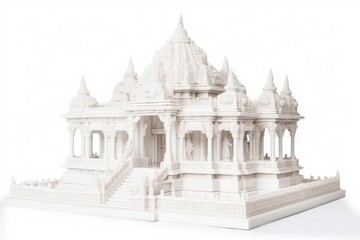 Asian temple on white background for design. Generative ai.