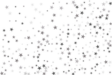 Star confetti. Silver casual confetti background. Bright design pattern.