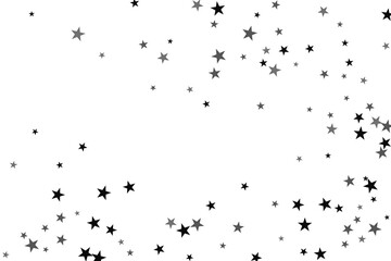 Star confetti. Silver casual confetti background. Bright design pattern.
