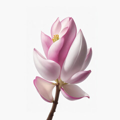 magnolia. Realistic pink flower isolated on white background