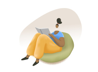 woman reading book in cozy home setting, relaxation, hobby enjoyment