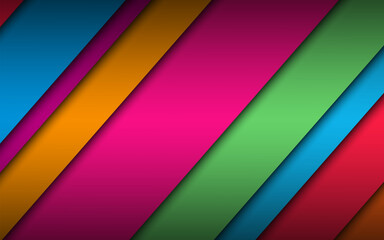 Colorful modern vector material design background. Corporate template with overlapped layers for your business. Vector abstract widescreen background