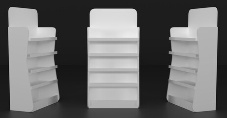 Product Display Gondola end for Super Markets 3D Illustration © Enhance Art