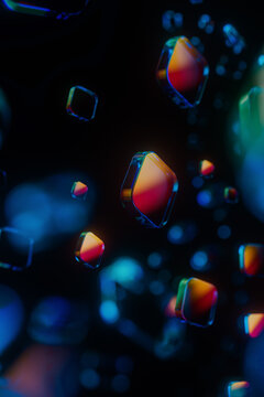 Technology concept background with frosted glass structures