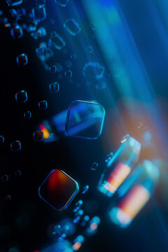 Technology concept background with frosted glass structures
