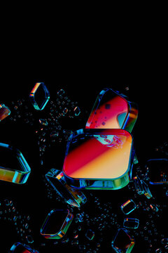 Technology concept background with frosted glass structures