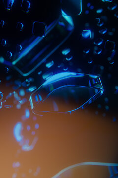 Technology concept background with frosted glass structures