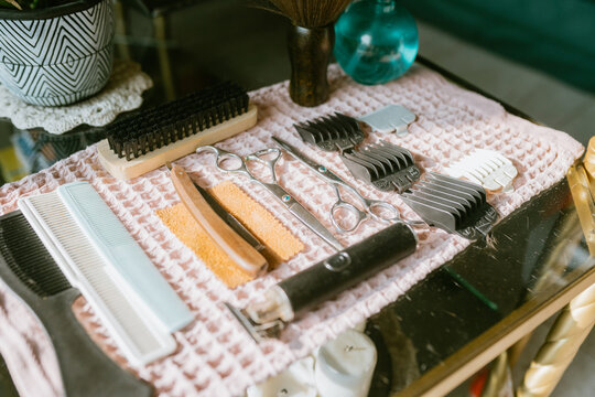 Barber Tools Illuminated By Sunlight