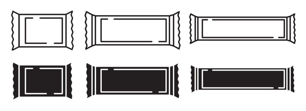 Sachet package icon set. sample pouch sign. sauce plastic sachet vector symbol.