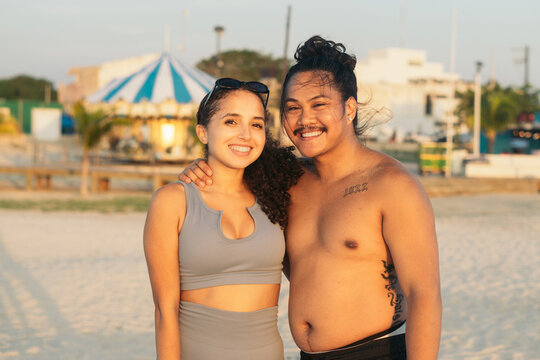 Portrait of a beautiful couple looking at the camera.