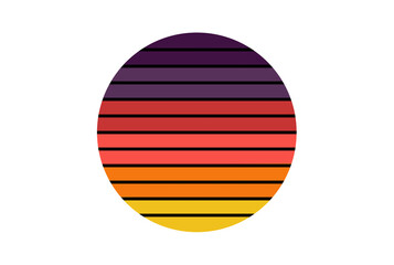 80s retro stripe circle vintage shape abstract