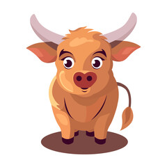 cartoon bull isolated on white background