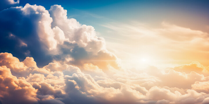 cloud sky sun amazing pastel background for presentation and wallpaper, soft focus dream atmosphere with copyspace © Alan