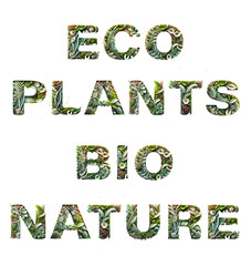 Awesome eco plants bio nature 3D headlines