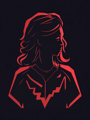 illustration of a girl with hair