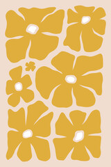 Modern floral posters with flowers. Abstract art. 