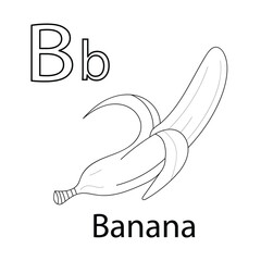 Alphabet Banana colouring page