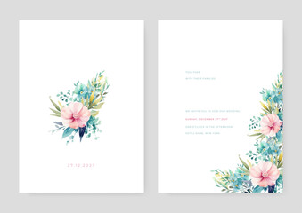 Fototapeta na wymiar White green pink Elegant autumn botanical vector design suitable for banner, cover, invitation. Luxury fall wedding invitation card template.