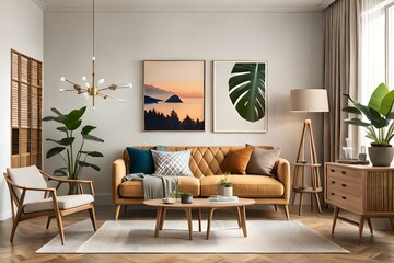 modern living room with fireplacegenerated by AI technology 