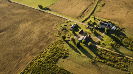 Drone photo of Ohio farmlands near West Virginia border taken with DJI mini 3 pro