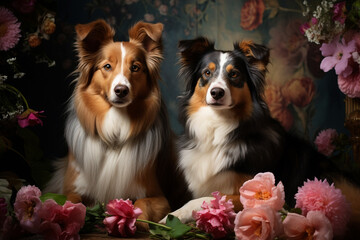 Fototapeta premium Photo shoots for pets, offering owners the opportunity to capture adorable moments with their furry friends Generative AI