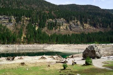 Colorful panorama of Vorderer Gosausee lake. Splendid day view of Austrian Alps, Upper Austria, Europe.