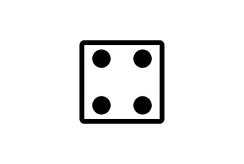 Dice number four black gaming icon silhouette lucky roll chance gamble gaming art