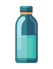 Glass bottle icon with blue liquid