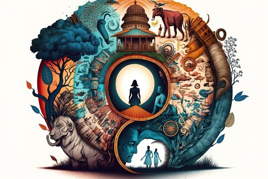 Curcle of life with psychological problems, , created with Generative AI technology