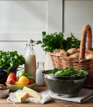 Fresh Ingredients on kitchen table