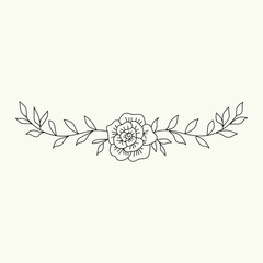 Beautiful realistic hand-drawn artistic floral vintage bouquet  composition decorative sketch