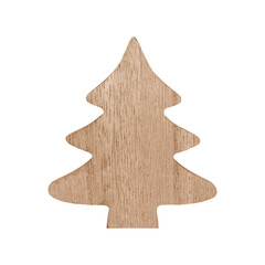 Wooden Christmas tree isolated on a transparent png background. Stock photo