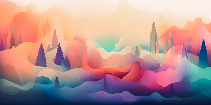 abstract shapes pastel wave motion organic shapes soft focus background for presentation and wallpaper, vibrant colors with copyspace