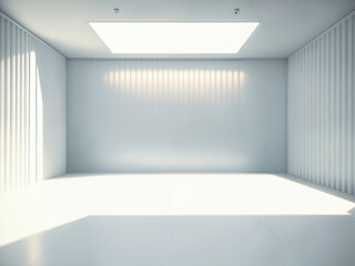 Fototapeta na wymiar empty white big open industrial hall 3d render illustration
