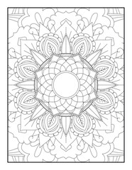 Pattern for coloring book. Flower Mandala Coloring Page.Coloring Page For Adult.Mandala Coloring Page. Coloring Page. Mandala.Mandala coloring page KDP interior.Mandala.Kids Coloring Pages