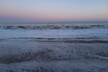 Horizon of the sea. Panorama on sea. Beautiful ocean seascape, sea wallpaper. Calm coastline, waves water.
