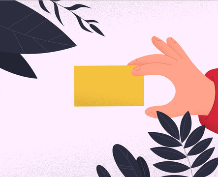 Empty card with copy space held by hand