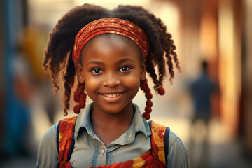 Portrait of African girl at elementary school