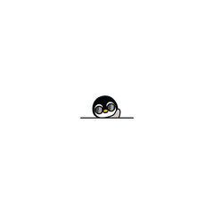 Cute penguin baby with sunglasses waving wing cartoon, vector illustration © Totostarkk9456