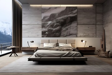 modern bedroom mock-up