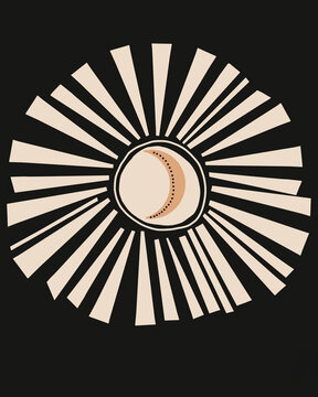 Layered Sun And Moon Illustration