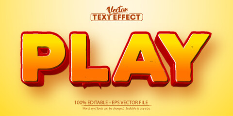 Play text, cartoon style editable text effect