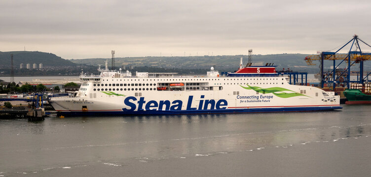 Belfast, Northern Ireland, UK. 7 June 2023. Stena Line ferry alongside port of Belfast northern Ireland.  The Stena Emblla.